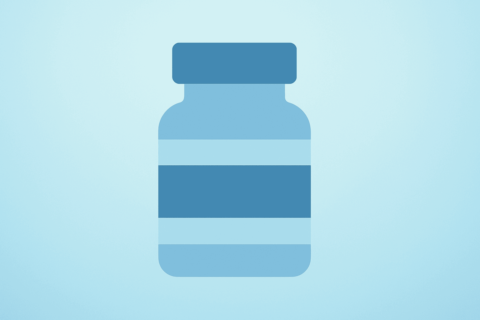 Flat filled vector of a pill bottle with an access band symbolizing Eli Lilly $1 trillion market cap and GLP-1 policy.