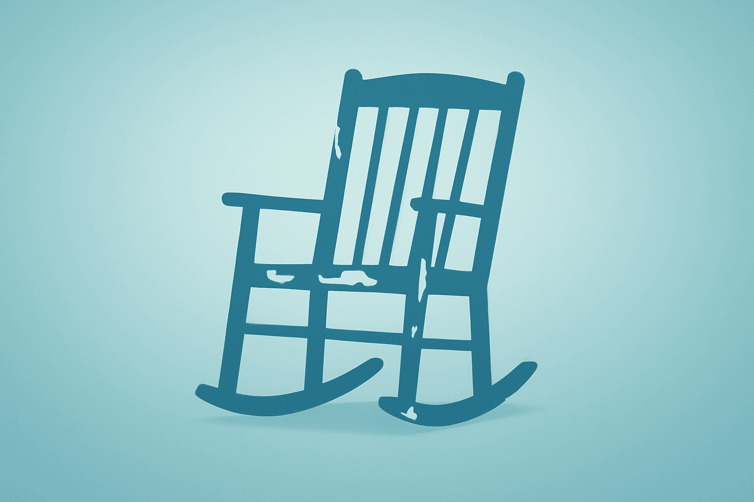 Flat vector porch rocking chairs with peeling paint symbolizing brand backlash and the Cracker Barrel shareholder vote.