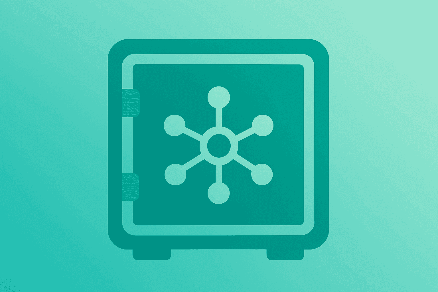 Flat filled vector server fused with expanding control nodes symbolizing Snowflake enterprise AI governance and dev tooling.