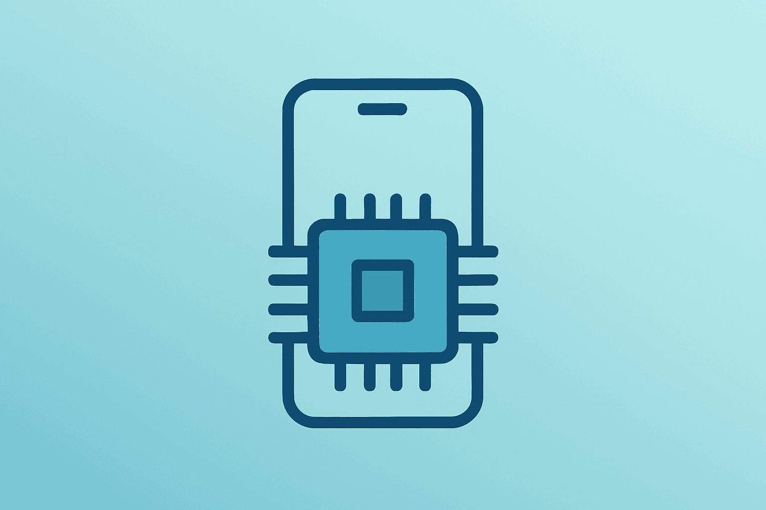 Flat vector of a smartphone fused with a memory chip to symbolize Apple Q2 2026 earnings and chip-cost pressure.
