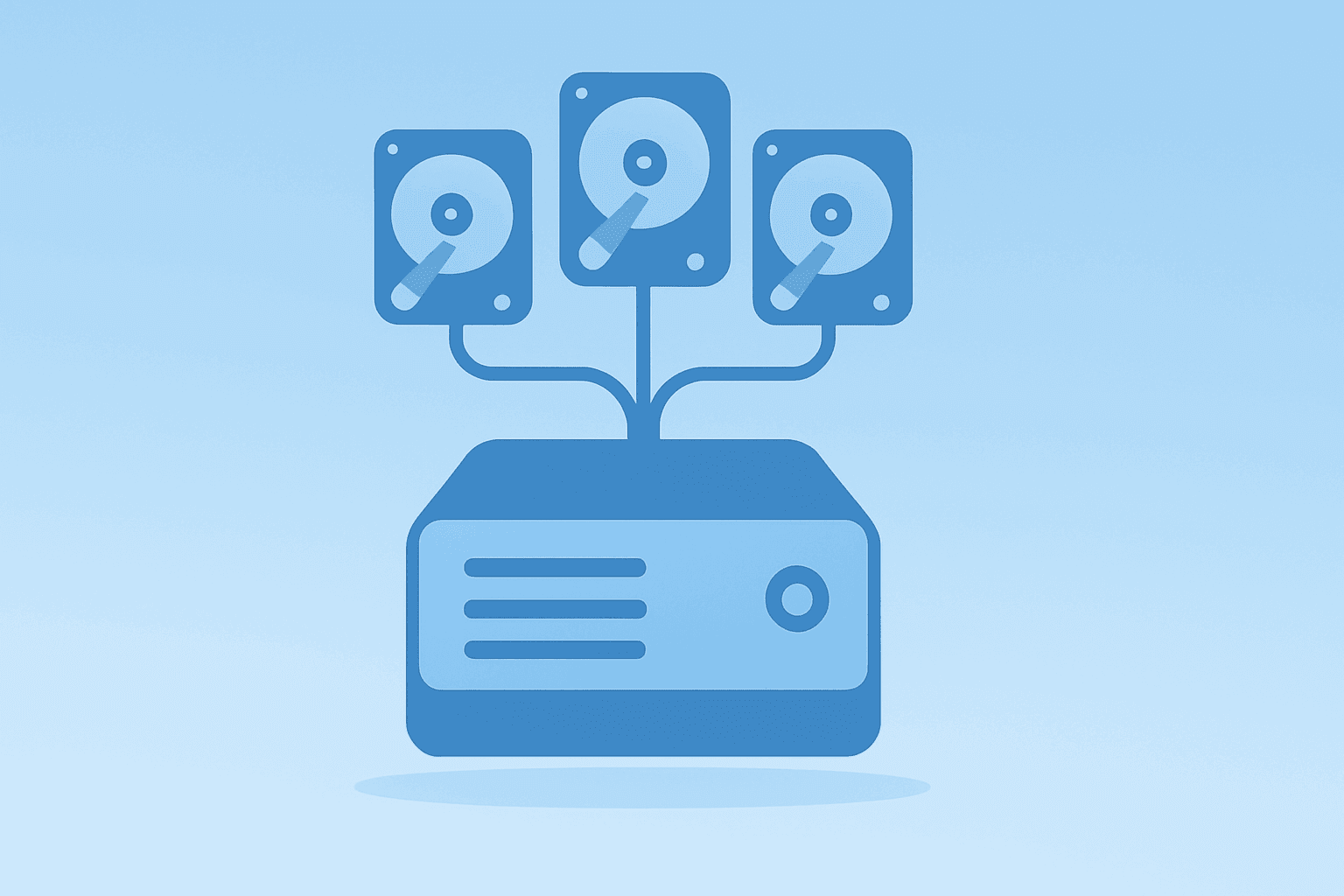 Flat-vector cover of a server drive symbolizing Toshiba HDD expansion and AI data-center capacity growth.