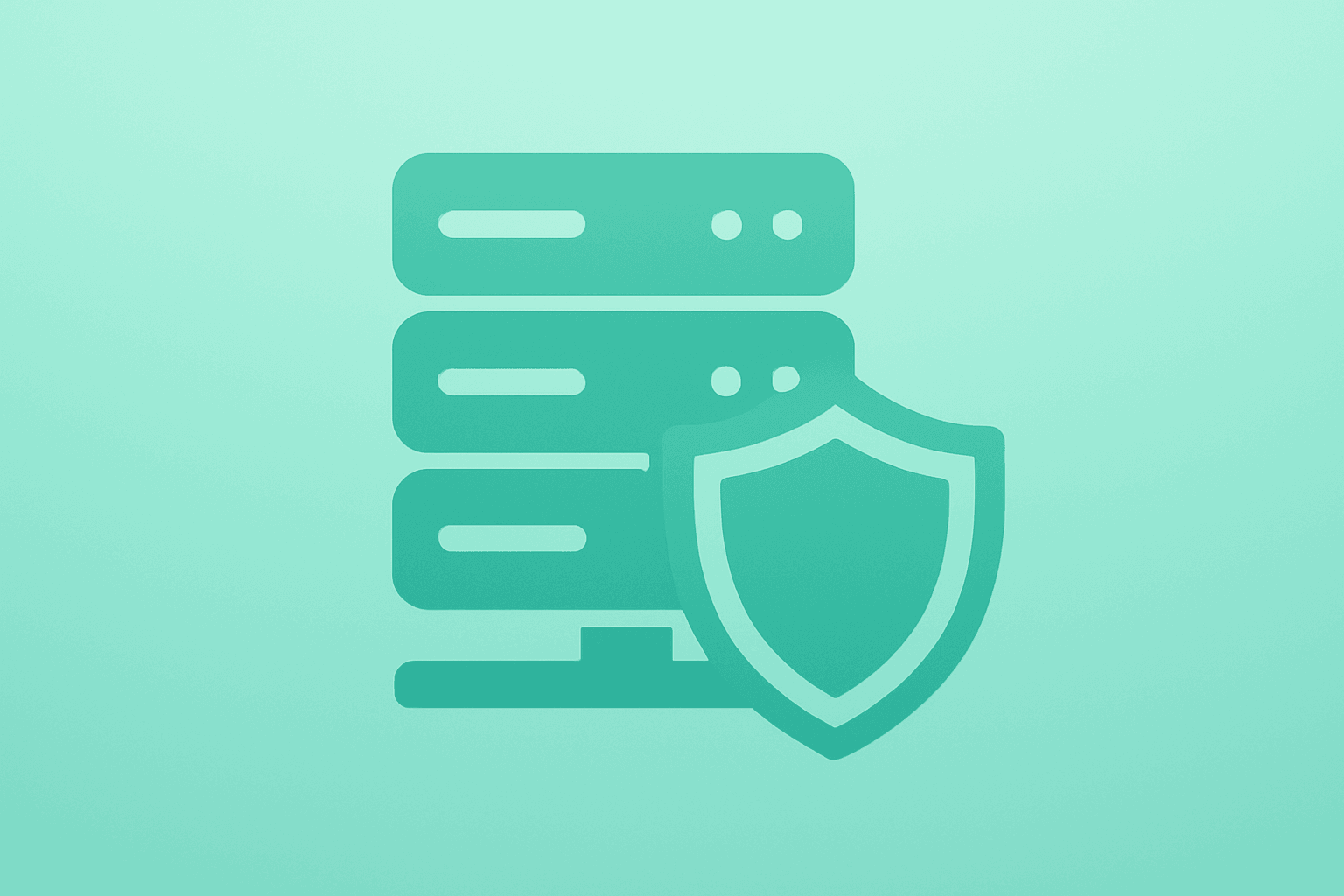 Centered flat vector of a server stack merging with a network shield to represent Microsoft AI cybersecurity agentic defense.