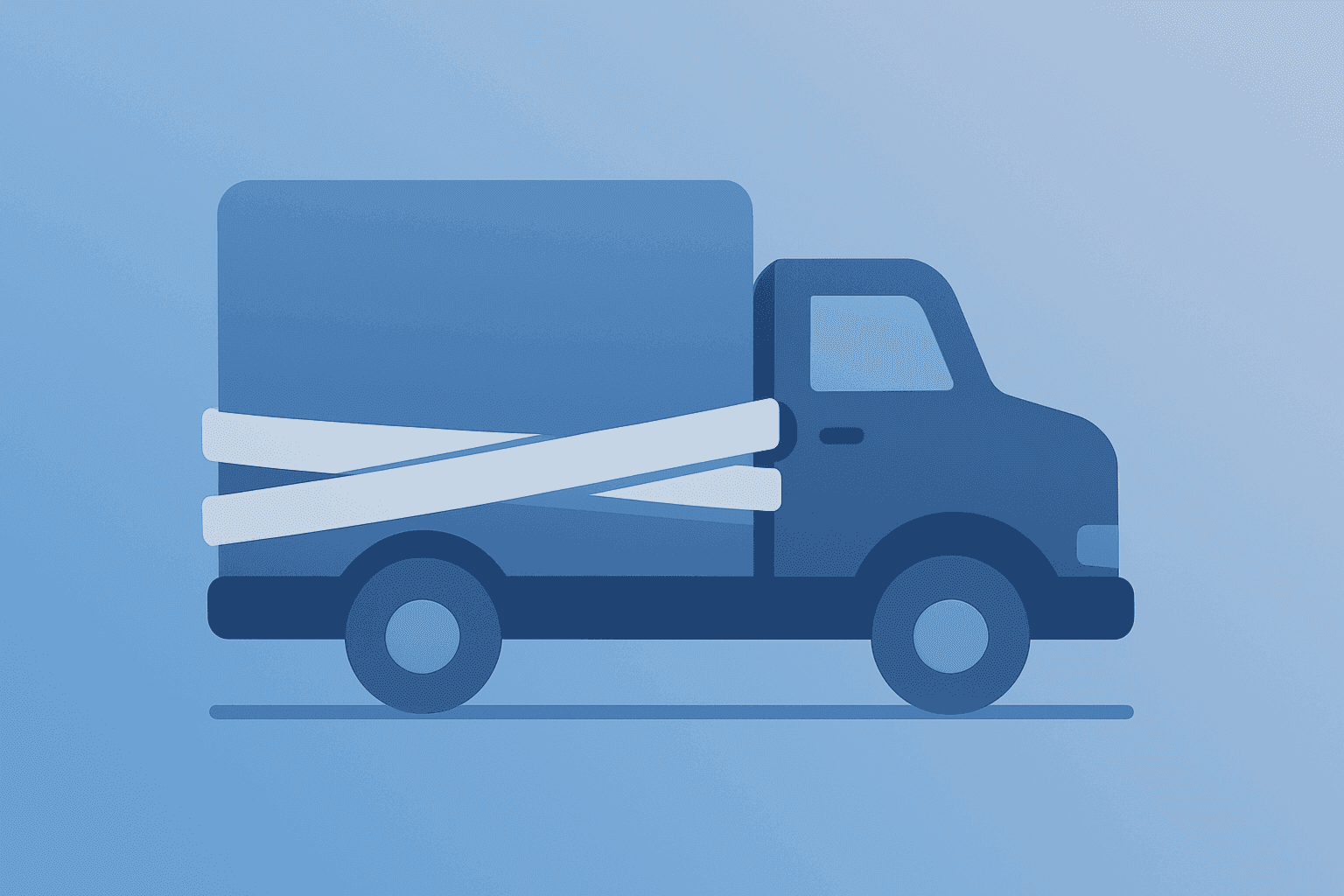 Flat-vector freight truck with a tightening band symbolizing margin pressure for J.B. Hunt Q3 results on a light gradient.