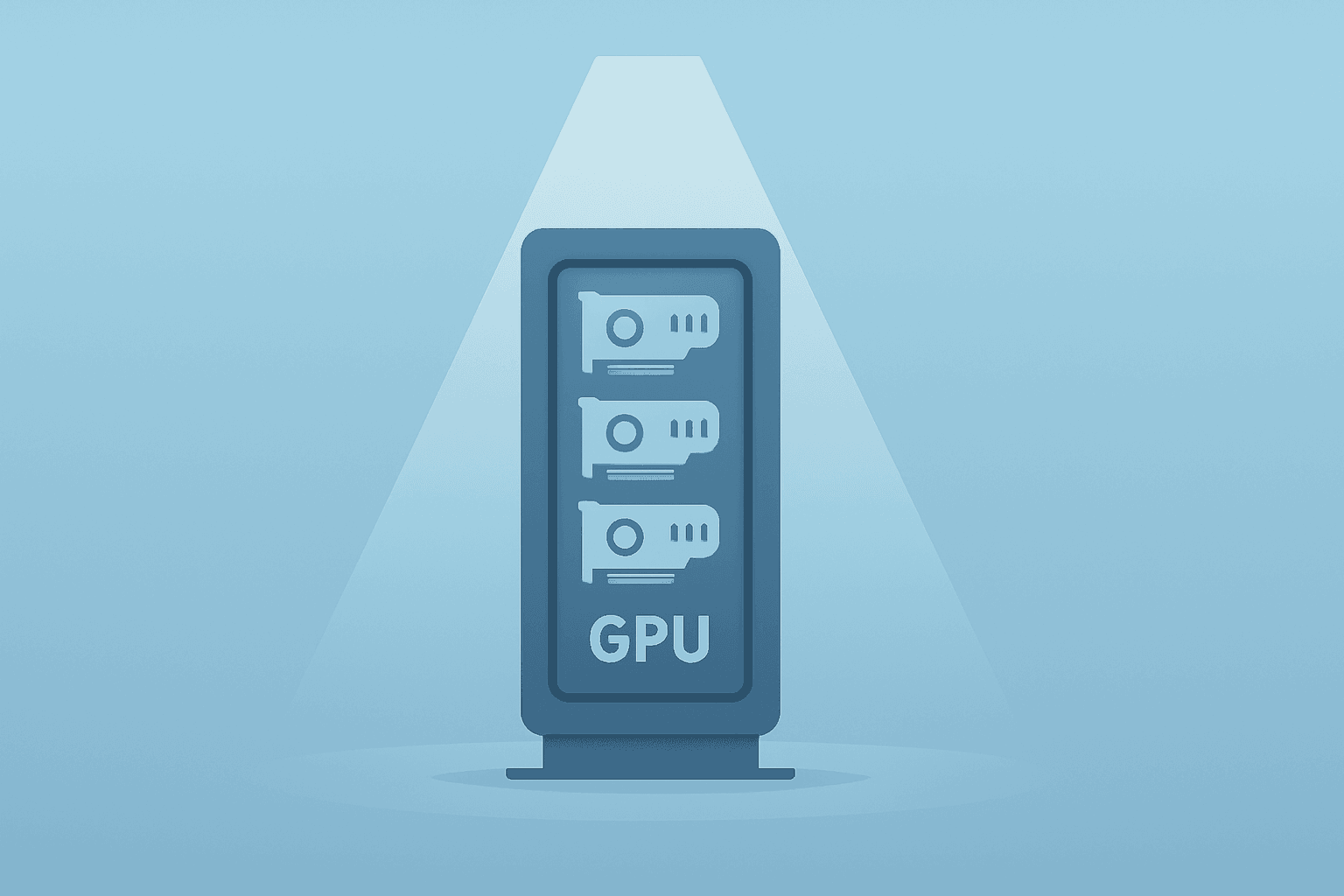 Flat vector of a GPU server rack under a spotlight to symbolize the Nebius stake disclosure and market reaction.