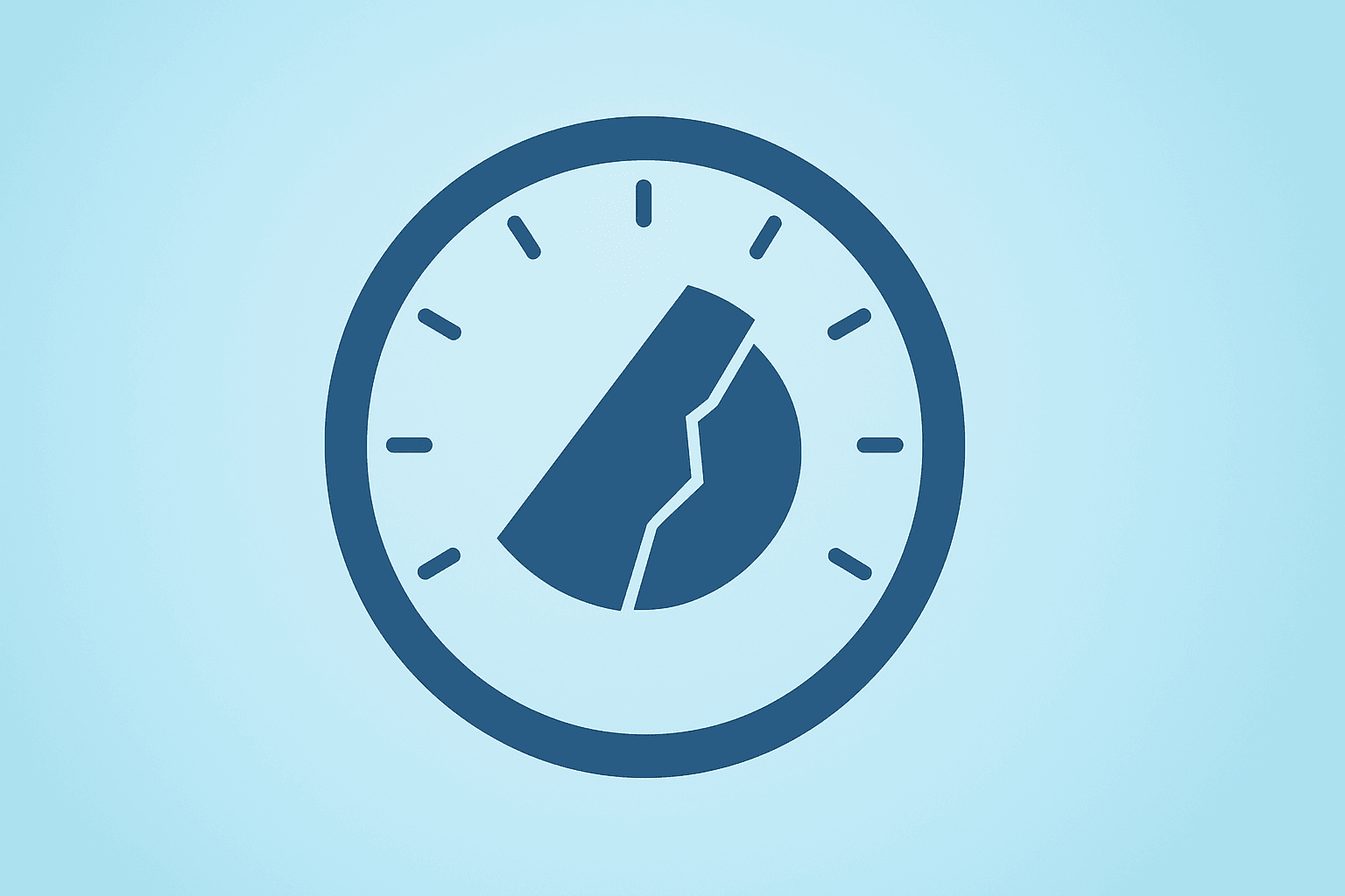 Flat filled vector of a bank policy dial with a fractured knob, representing FOMC minutes December 2025 split on cuts.