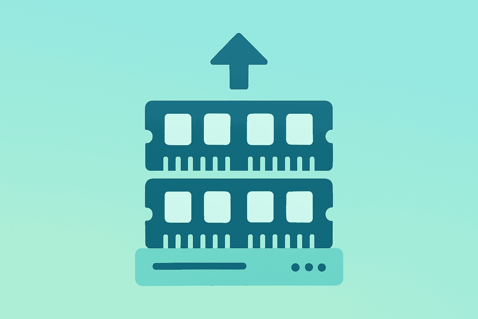 Flat filled vector of stacked memory chip and server stack symbolizing SK Hynix $1 trillion AI-driven valuation re-rating.