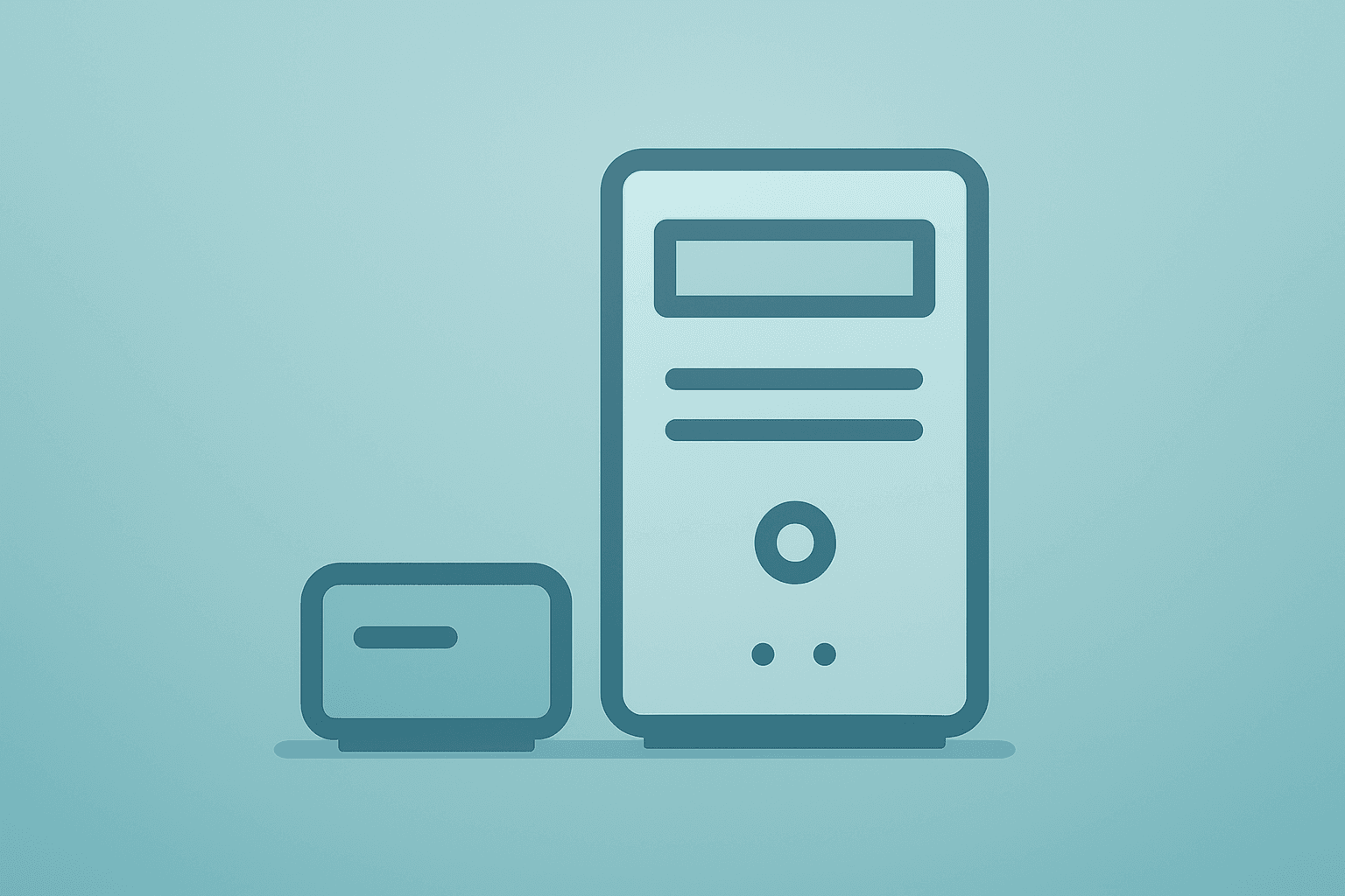 Flat vector of a compact desktop and server assembly expansion symbolizing Apple Mac Mini U.S. production and training center.