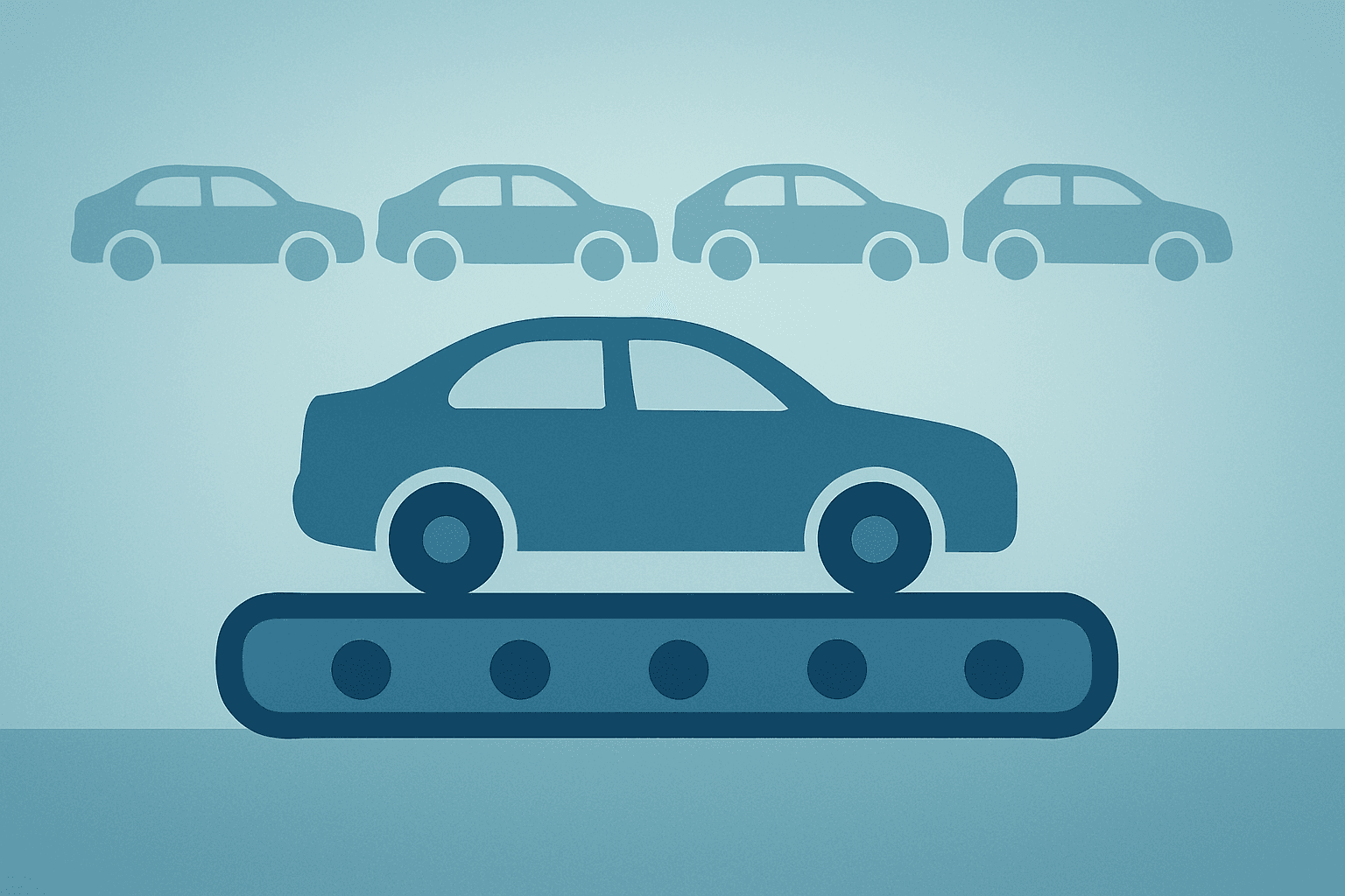 Flat vector electric car and battery icon with a production surplus motif symbolizing Tesla deliveries and inventory pressure