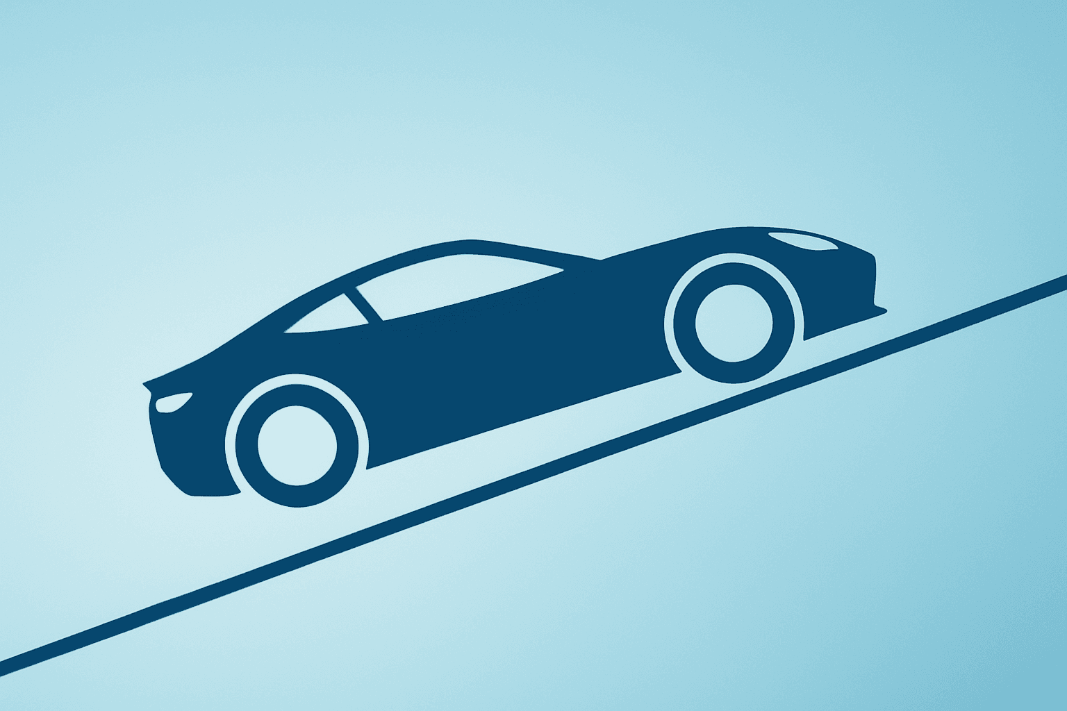 Flat vector car silhouette rising on a soft gradient to symbolize Ferrari Q4 2025 earnings beat and 2026 outlook.