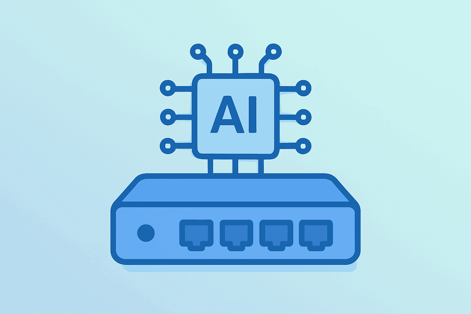 Flat vector network switch expanding capacity to symbolize AI-driven networking demand tied to Cisco earnings.