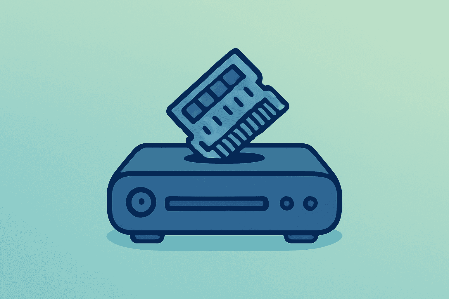 Flat-vector centered game console under memory squeeze representing Xbox price increase from AI-driven component costs.