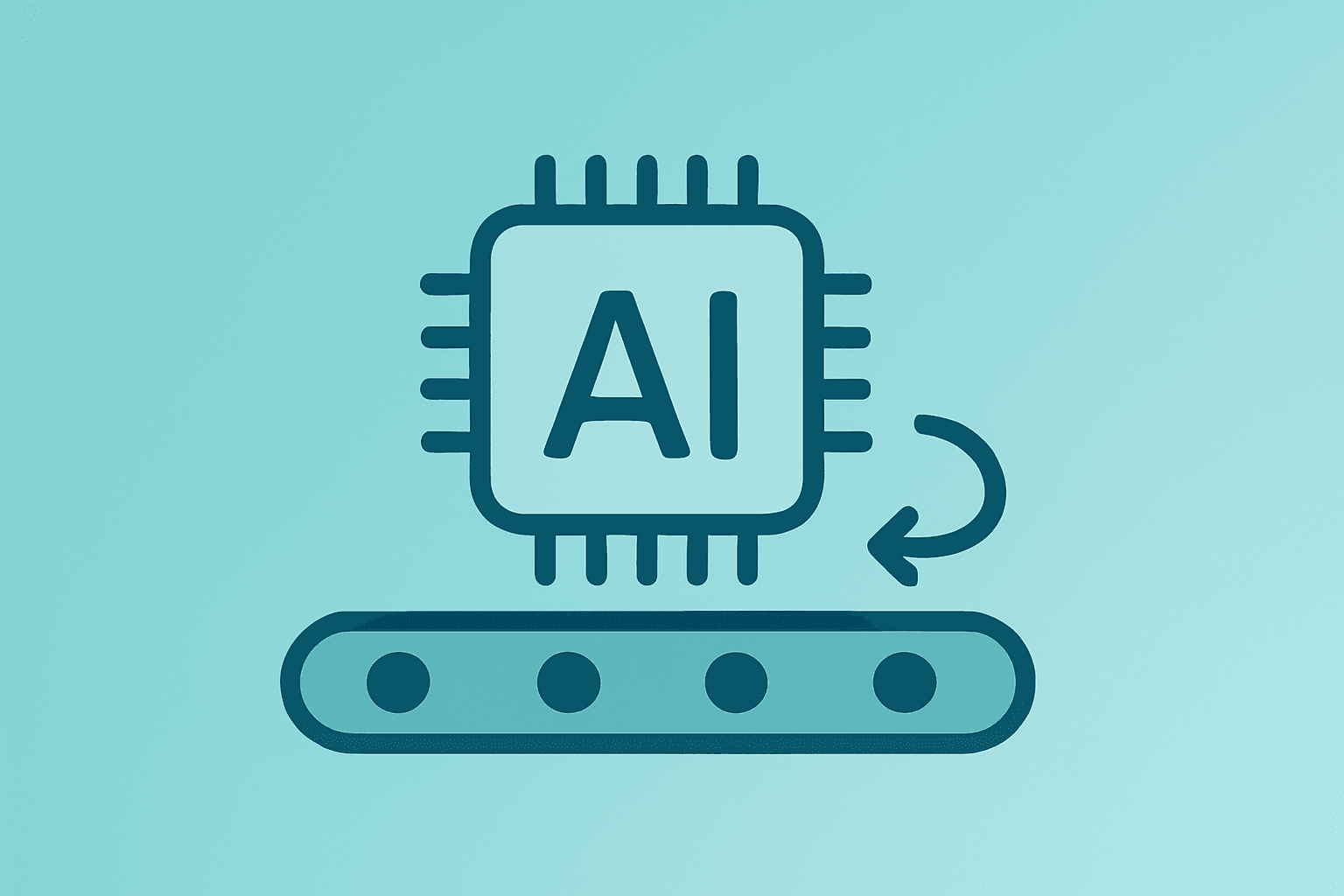 Flat vector of a stylized server chip linked to a manufacturing hub, symbolizing Nvidia H200 China production restart