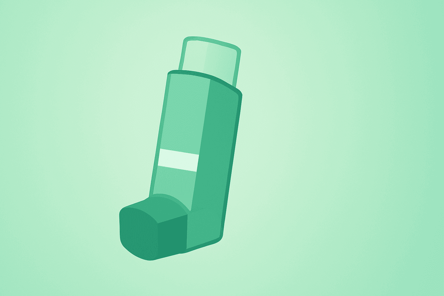 Flat-vector powder inhaler with payment band symbolizing Liquidia settlement obligations and preserved YUTREPIA PAH access.