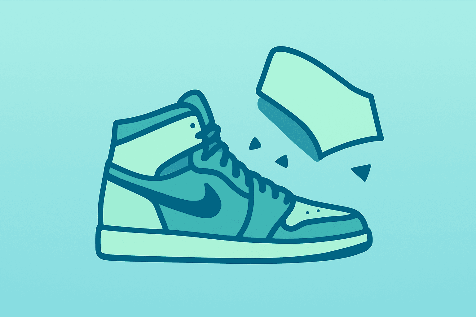 Flat-vector cover of a basketball sneaker with a split shell symbolizing the Under Armour Stephen Curry split.