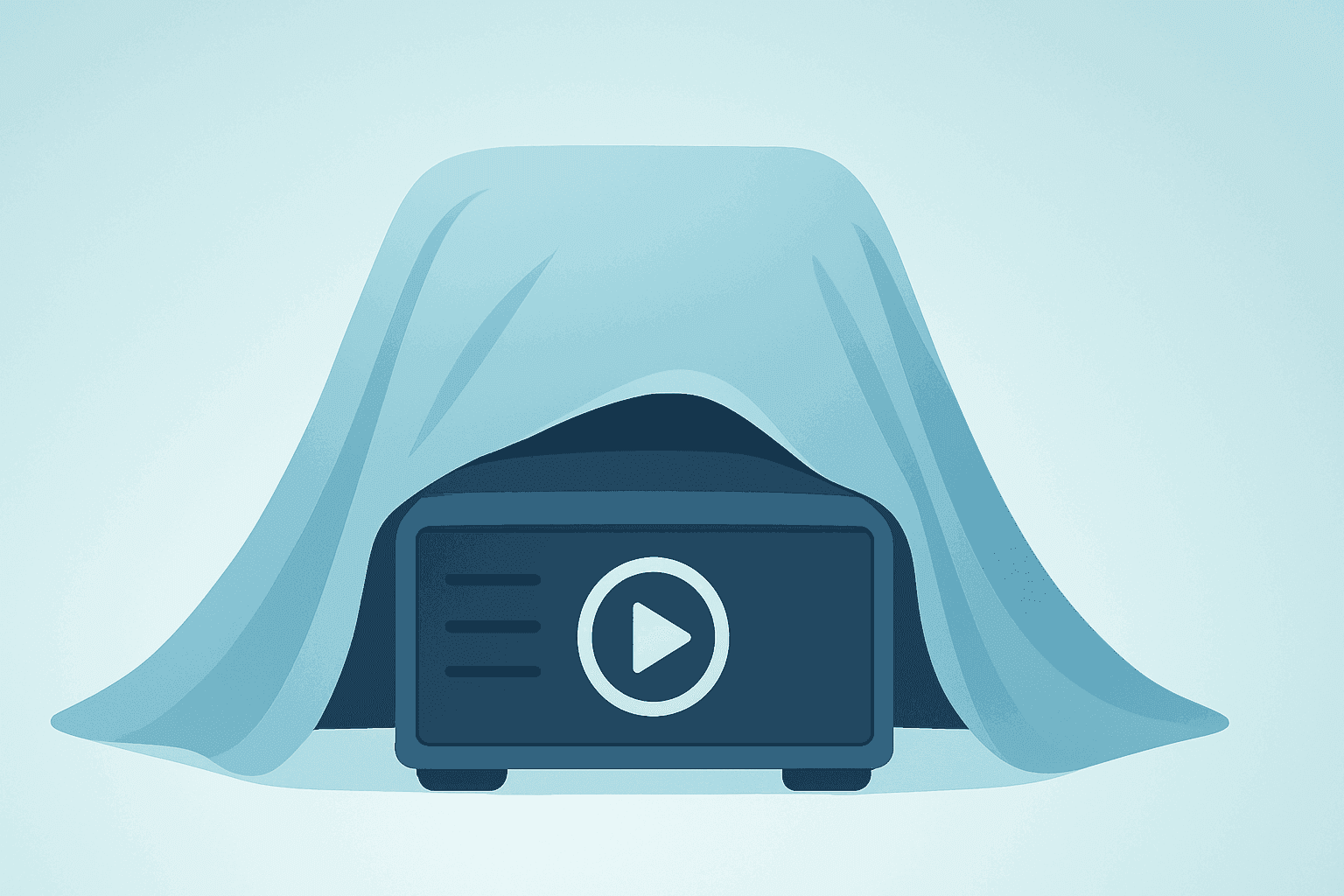 Flat vector of a server core under a temporary cover symbolizing Trump Media Interim CEO and merger uncertainty.