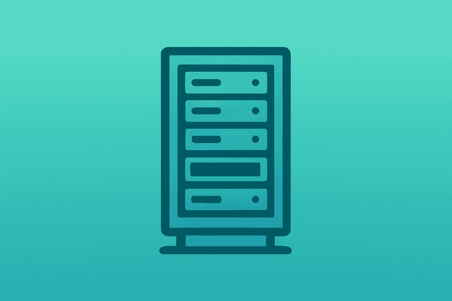 Flat filled vector of a server shell with a dimming light to symbolize Reid Hoffman leaving Microsoft board and succession risk.