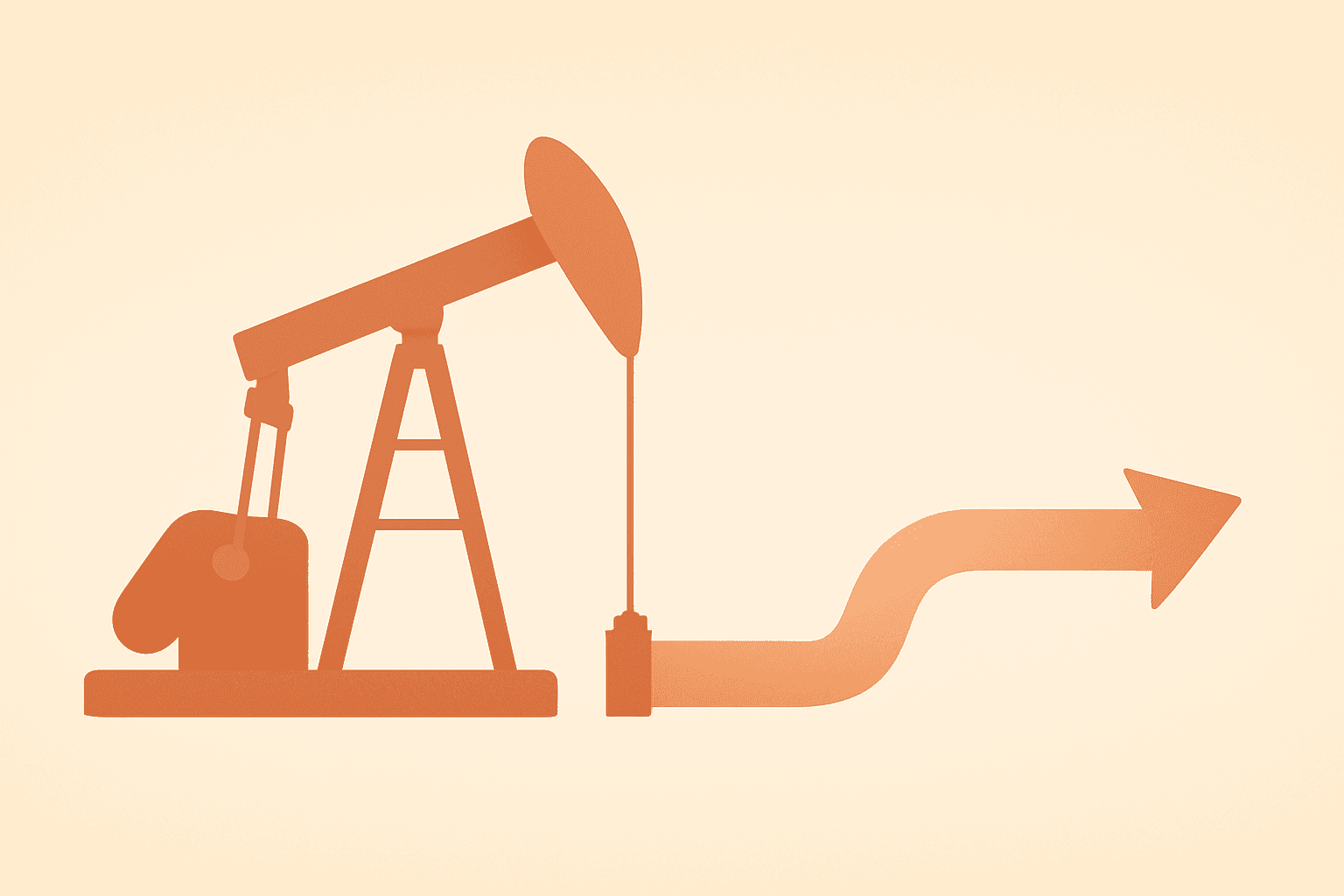 Flat vector of an oilfield pump and expanding pipeline representing Chevron Q4 2025 earnings strength and Venezuela upside.