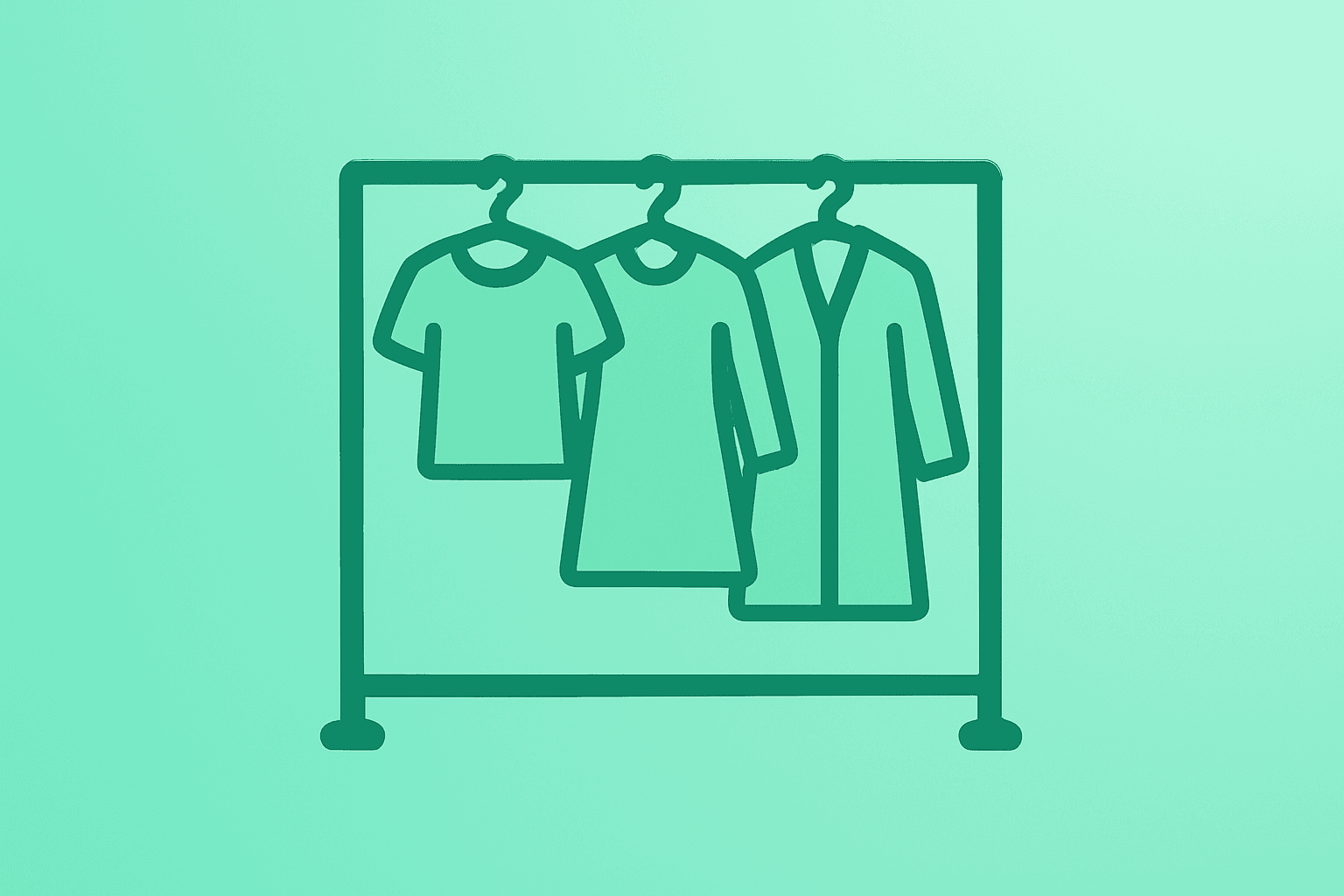 Flat vector of a retail store rack under compression to symbolize TJX cuts guidance and cautious consumers