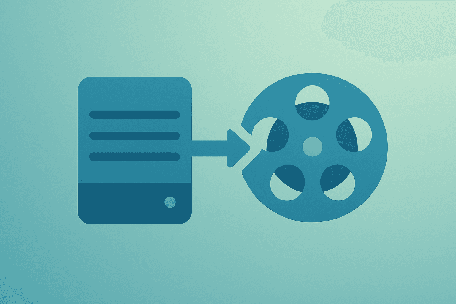 Flat vector of a streaming server merging with a film reel to signal Disney stock upgrade and rising streaming profitability.