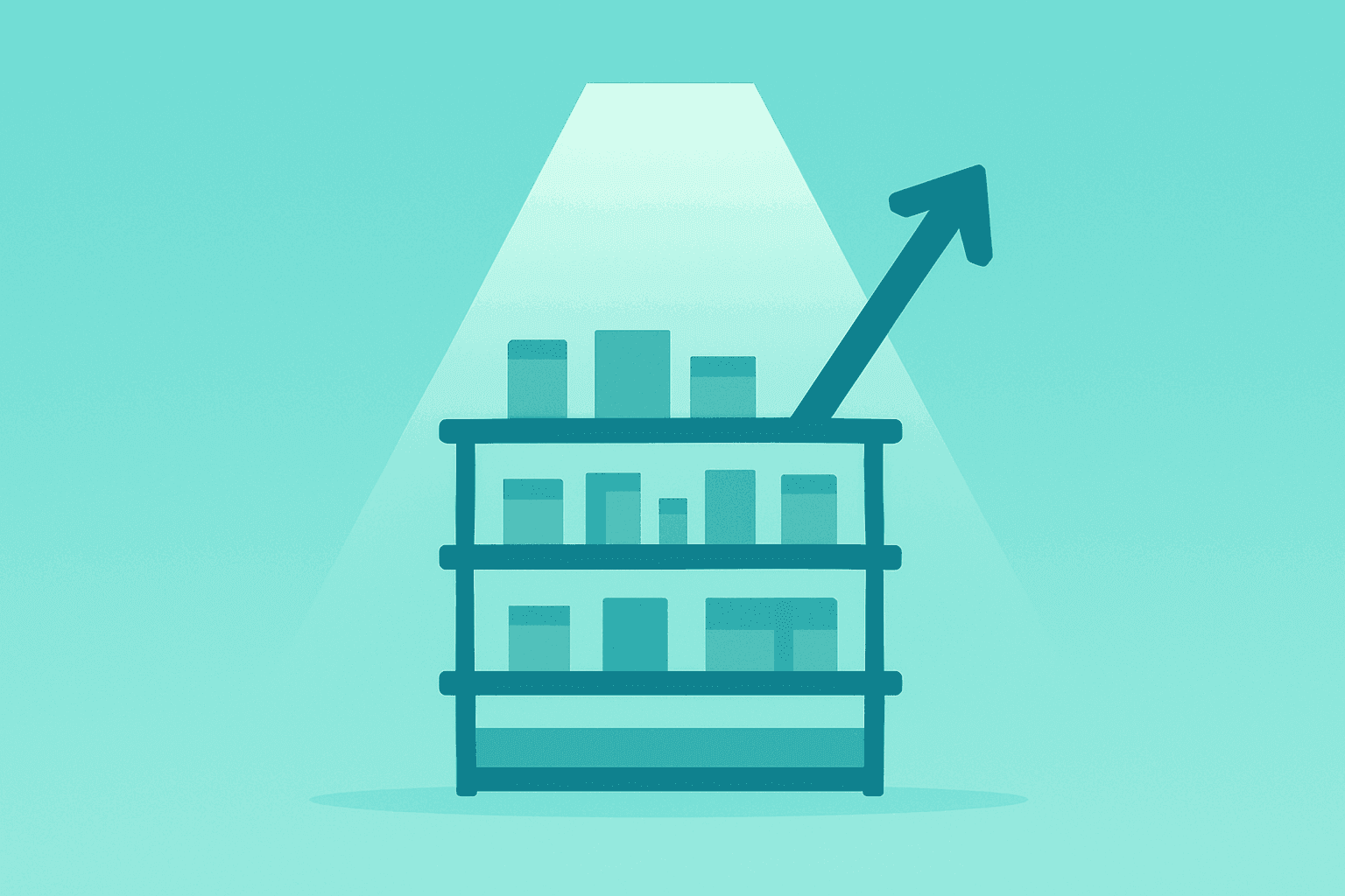 Flat vector retail shelf symbolizing Dollar Tree earnings guidance raise, showing comps, margin expansion, and buybacks.