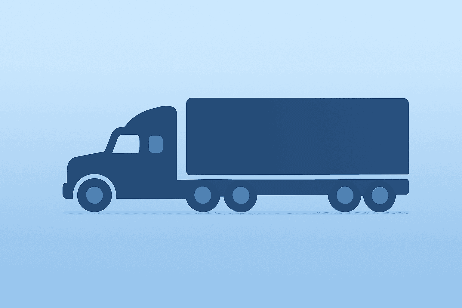 Centered flat-vector of a freight tractor merging with a larger trailer to symbolize the C.H. Robinson RXO acquisition.