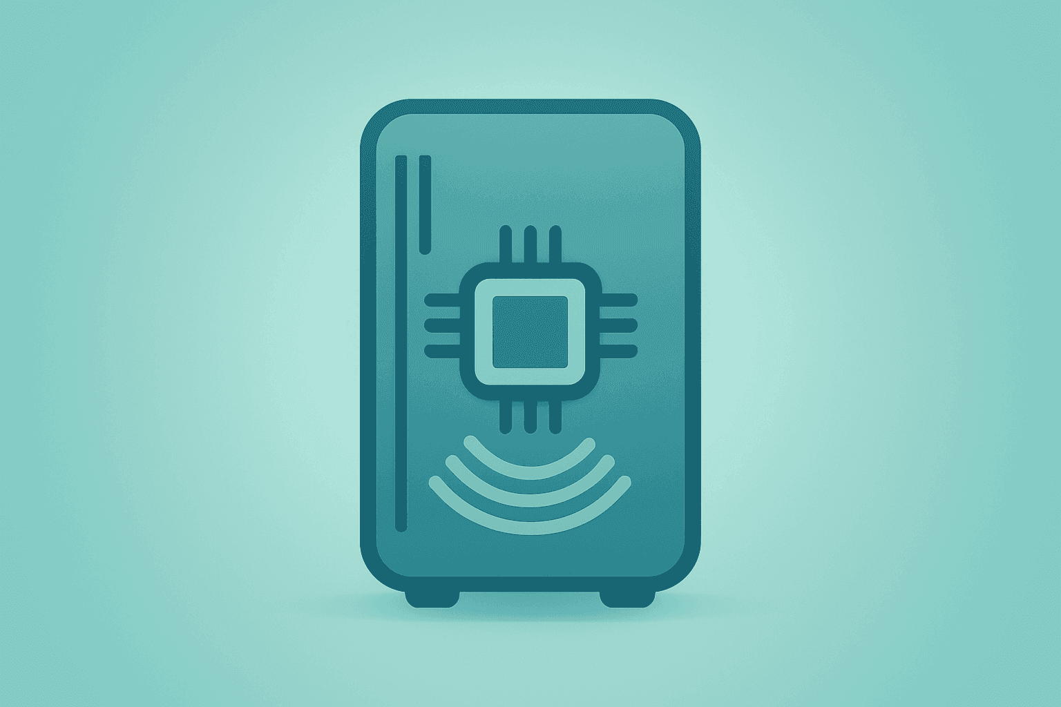 Minimal flat vector showing a server rack merging with a growing compute core for Nvidia Safe Superintelligence Partnership.