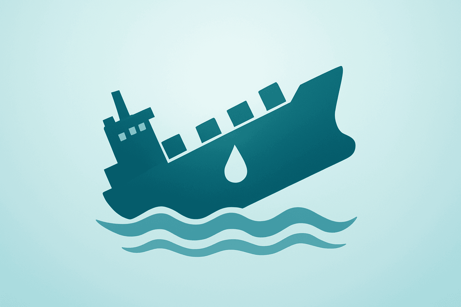 Flat-vector centered oil tanker listing under strain to illustrate Oil Price Surge and Strait of Hormuz transit risk.
