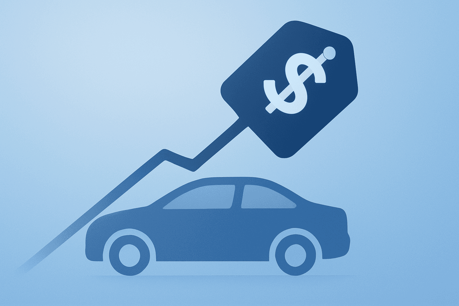 Centered flat vector car silhouette merging with a storefront to symbolize XPeng Q3 results delivery surge and margin pressure.