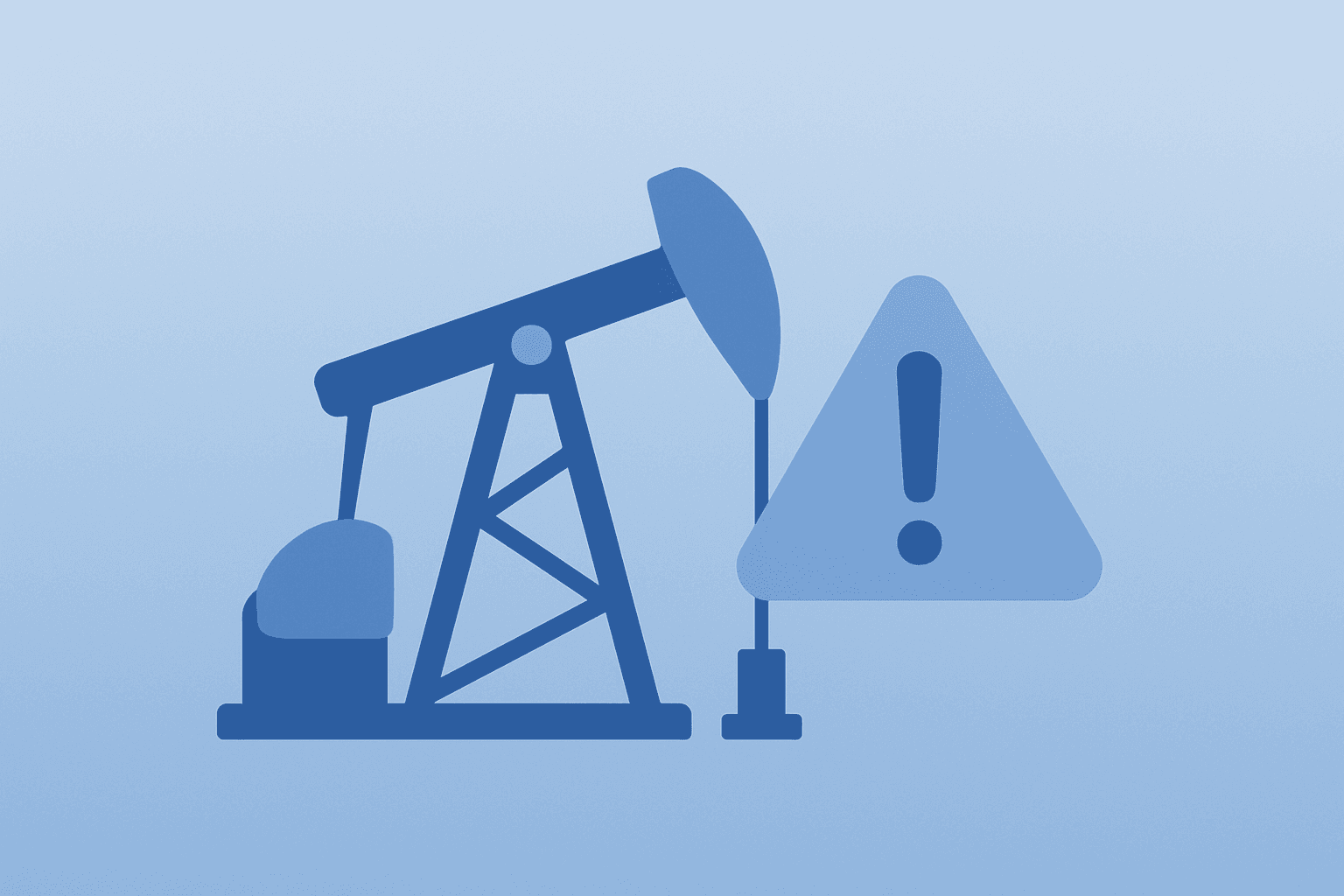 Flat-vector cover showing an oilfield pumpjack strained by corporate caution, reflecting the Trump Venezuela oil meeting.