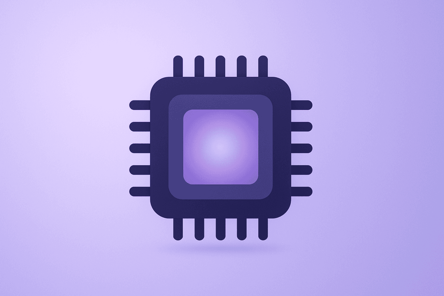 Flat-vector cover of a quantum processor with a dimming core that symbolizes Rigetti Q3 results' revenue miss and EPS beat.