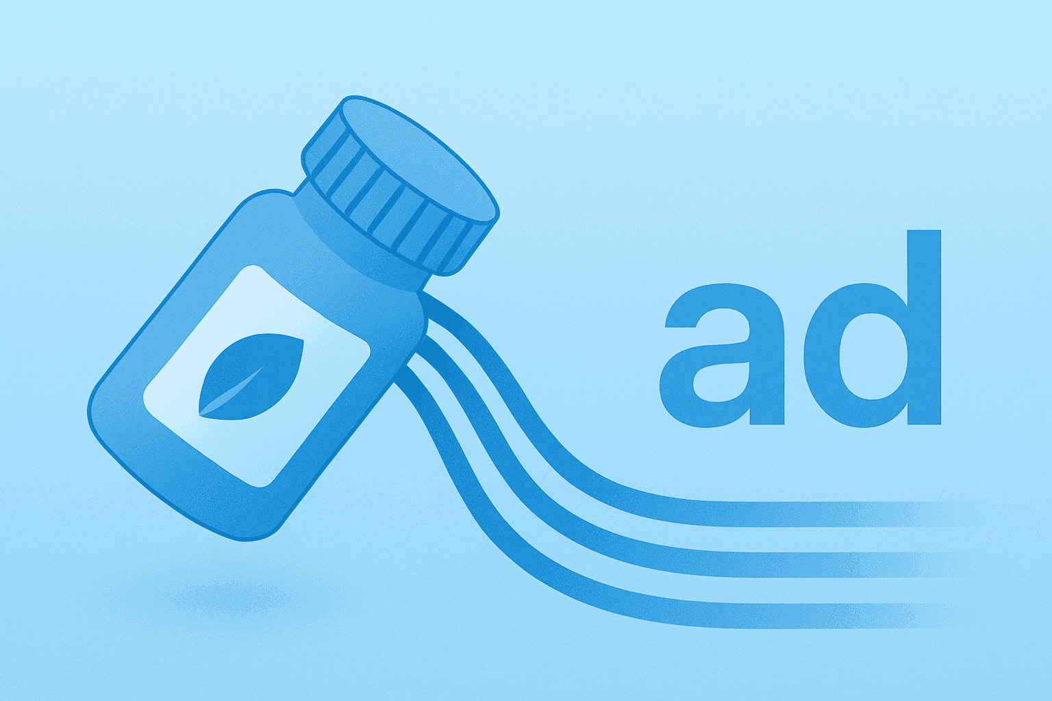 Flat vector of a telehealth pill bottle leaking data to ad-platform icons, evoking the Hims & Hers FTC lawsuit on privacy.