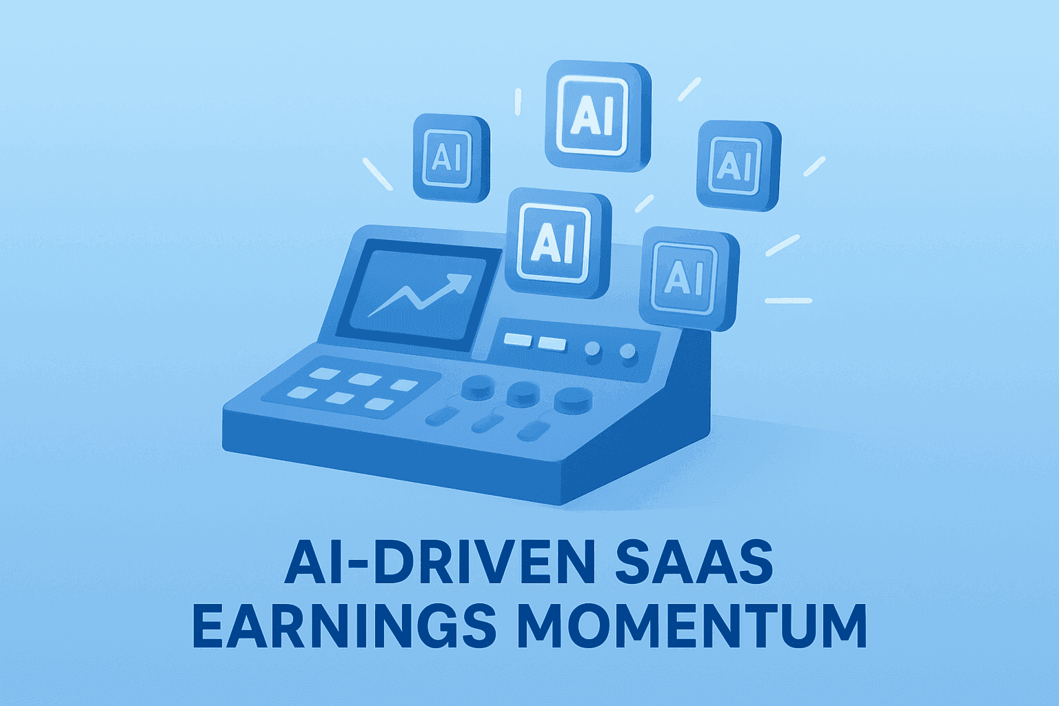 Flat vector of a control console with AI modules symbolizing ServiceNow earnings and $1.0 billion AI ACV.
