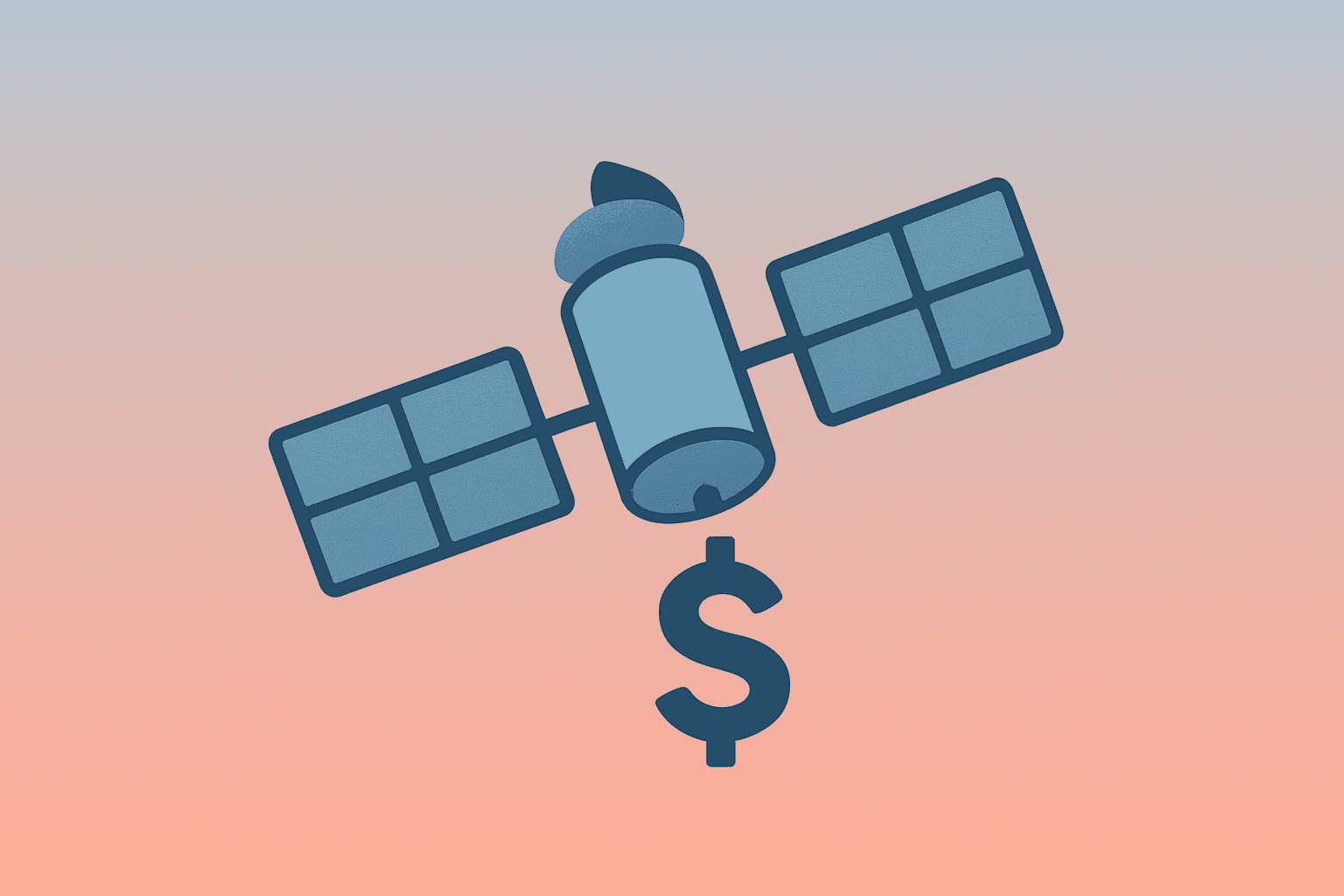 Flat-vector satellite and panel representing SpaceX share giveaway with unresolved transfer mechanics and valuation.