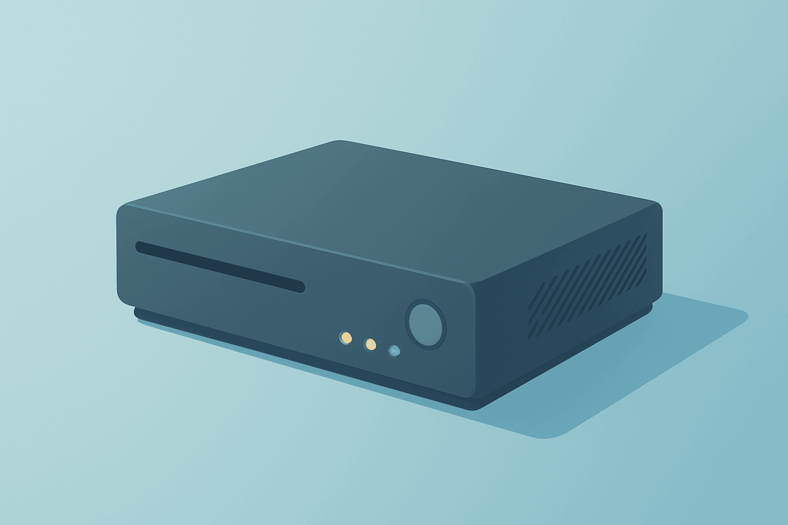Flat-vector icon of a server rack dimming as chips are reallocated, signaling Microsoft layoffs amid AI spending shift.