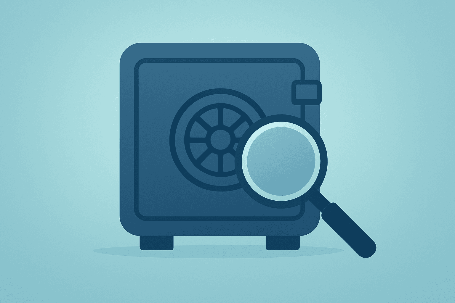 Flat vector bank vault under shadowed search to represent Deutsche Bank raid and looming compliance scrutiny before earnings.