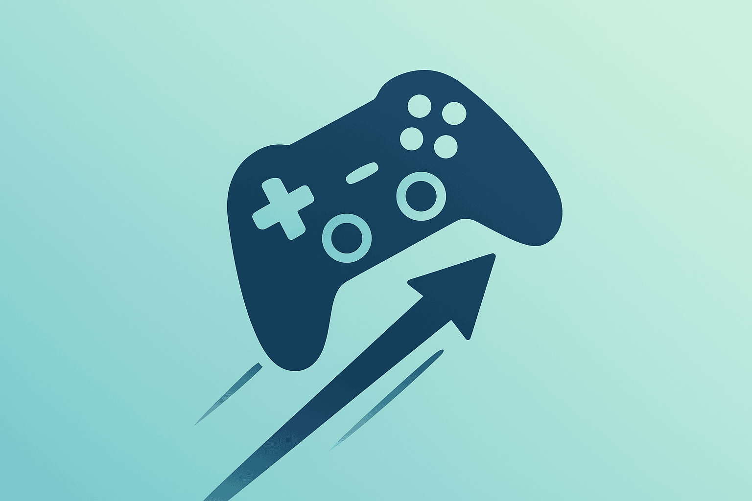 Flat vector of a game controller with a rising circuit to symbolize Electronic Arts earnings and live services.