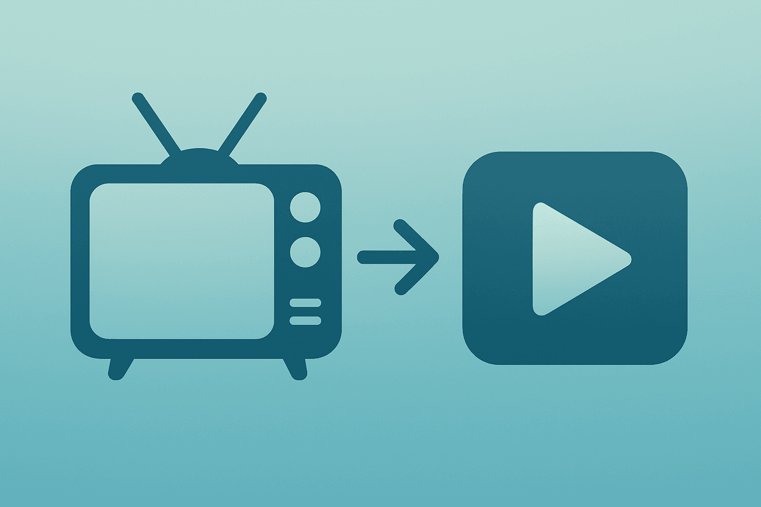 Flat centered vector of a film reel opening into a streaming play icon to represent YouTube Oscars 2029 and ad shift.