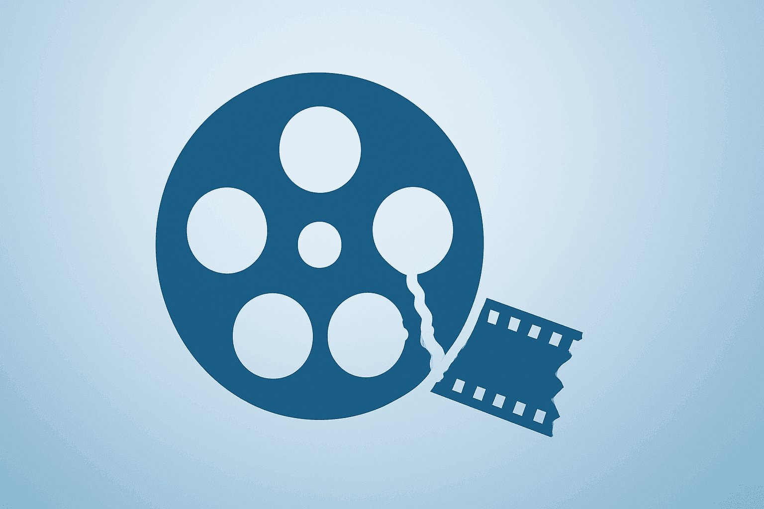 Flat-vector film reel fraying to symbolize Disney layoffs and restructuring under CEO Josh D'Amaro with shadow lift.