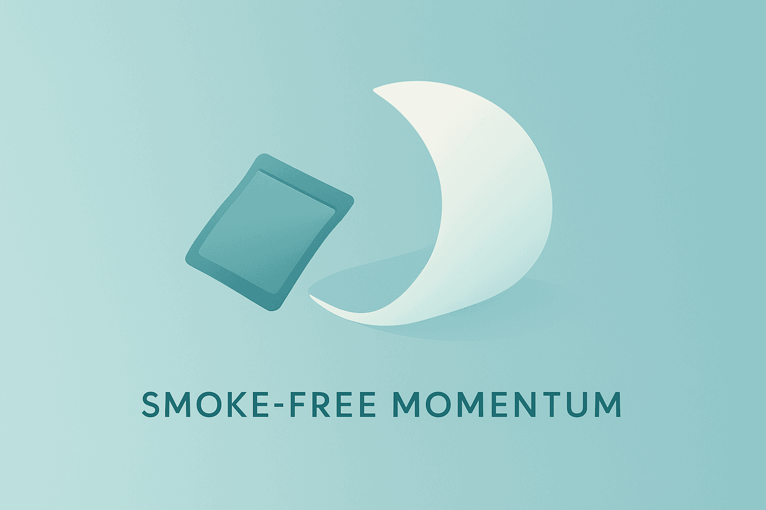 Flat-vector nicotine pouch merging with a clean shell, signaling smokefree momentum for Philip Morris Q2 2026 results