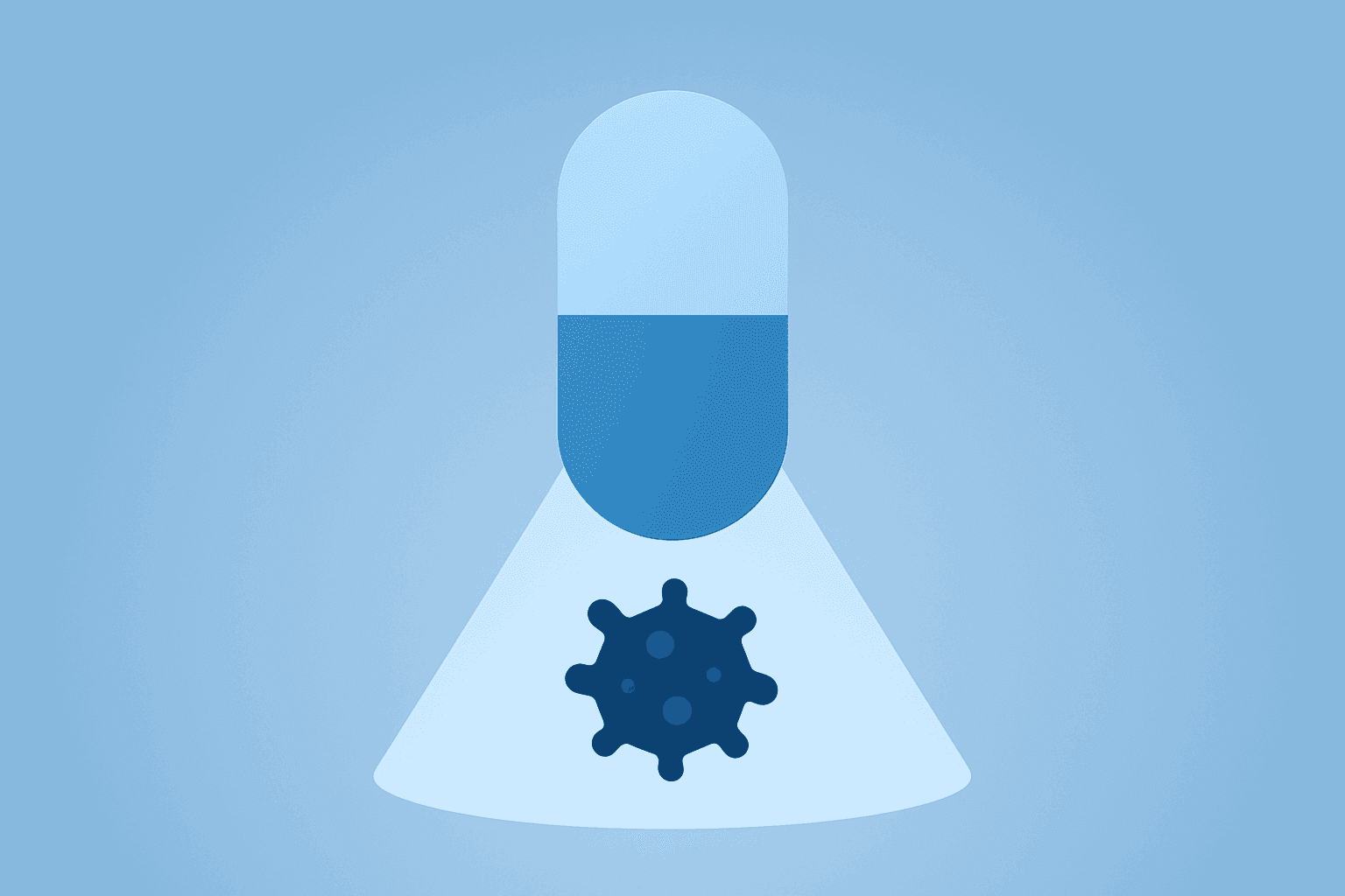 Flat vector pill merging into a targeted tumor icon to evoke Tango Therapeutics vopimetostat results and Phase 3 intent.
