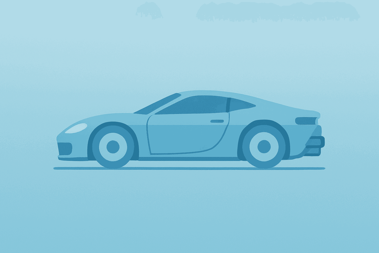 Flat-vector Tesla Roadster car fused with a compact thruster module centered on a light-to-mid slate-ice smooth gradient.