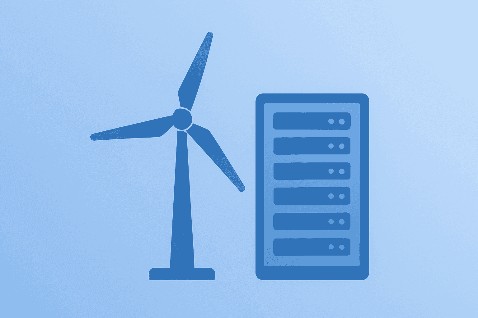 Flat-vector turbine merged with a server rack, centered on Chevron Microsoft PPA and long-term turbine demand for AI centers.