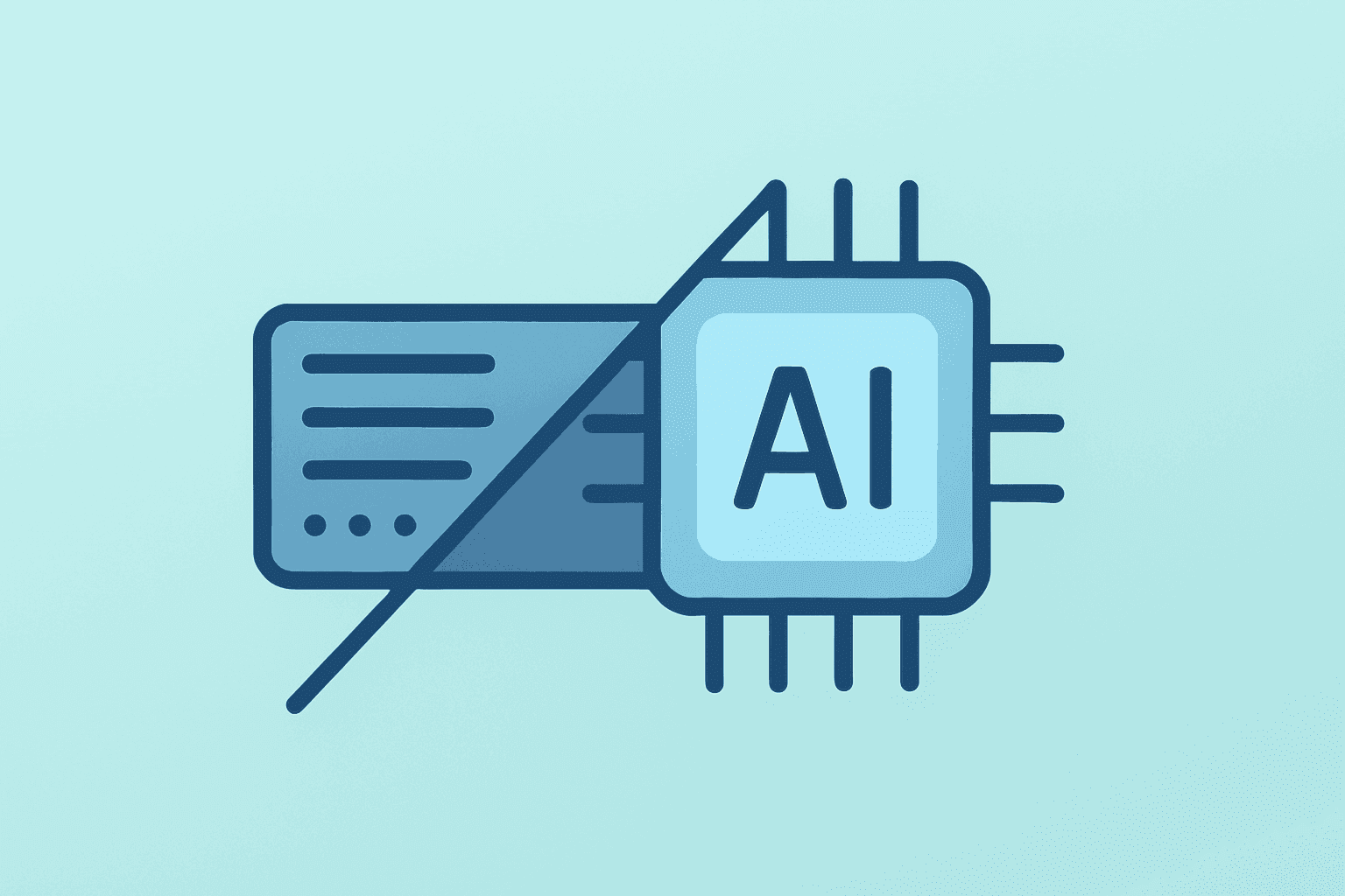 Flat filled vector of a server blade merging with a chip symbolizing Qualcomm guidance and a data-center CPU partnership