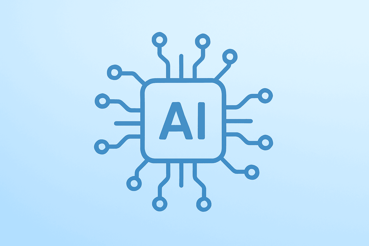 Flat filled vector of a stylized server chip merging with a rack, symbolizing Broadcom AI revenue and multi-year cloud pact.