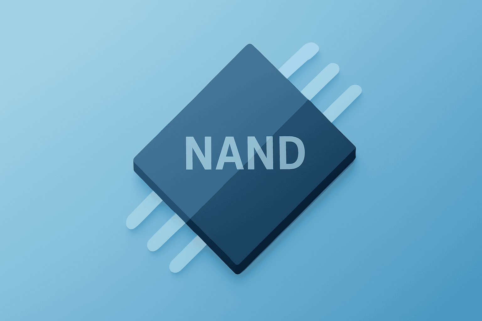 Flat vector memory chip split bright and dim to symbolize SanDisk earnings guidance dividing investor views on NAND margins.