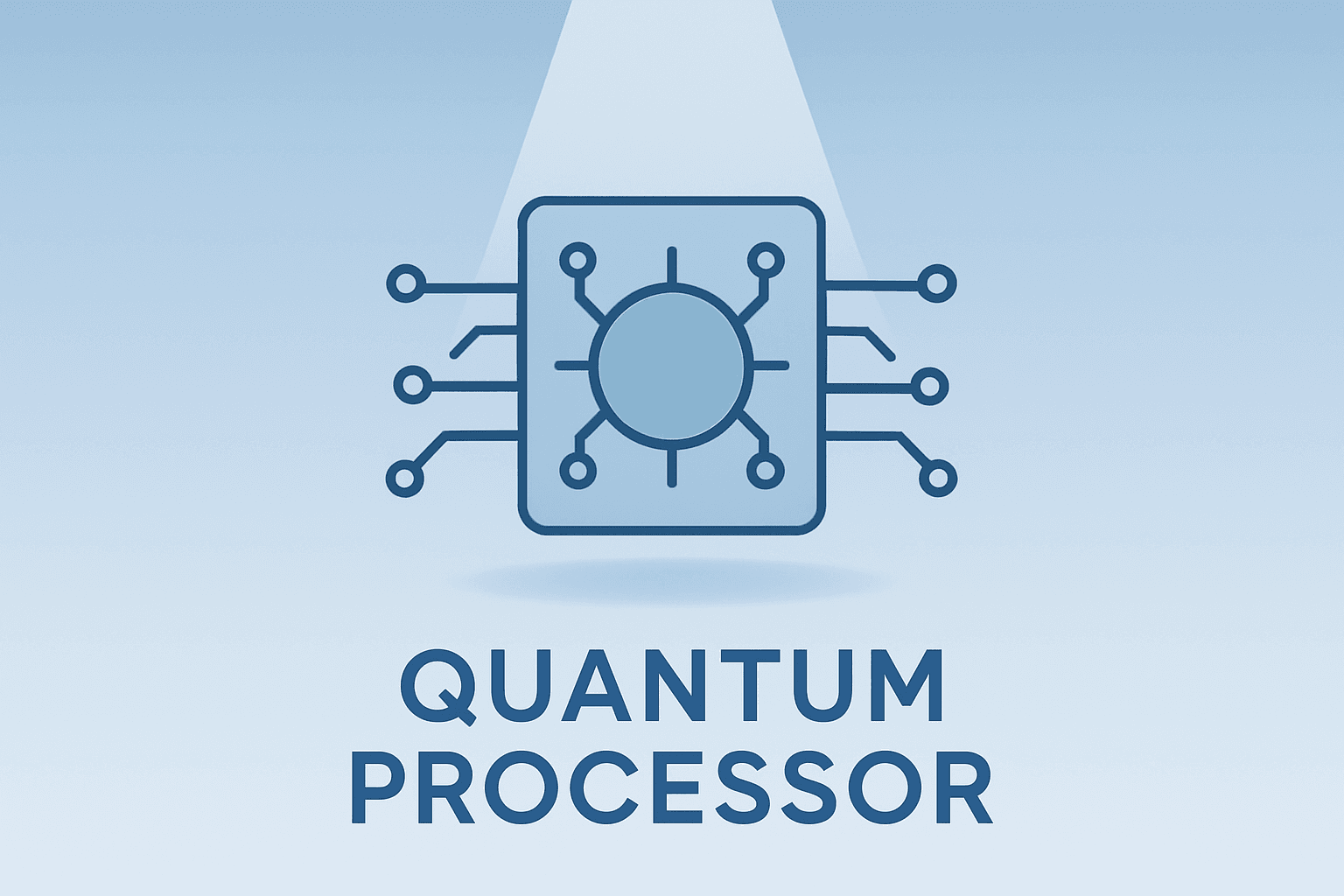 Flat vector of a quantum server core with circuitry bloom, symbolizing analyst-backed quantum computing stocks.
