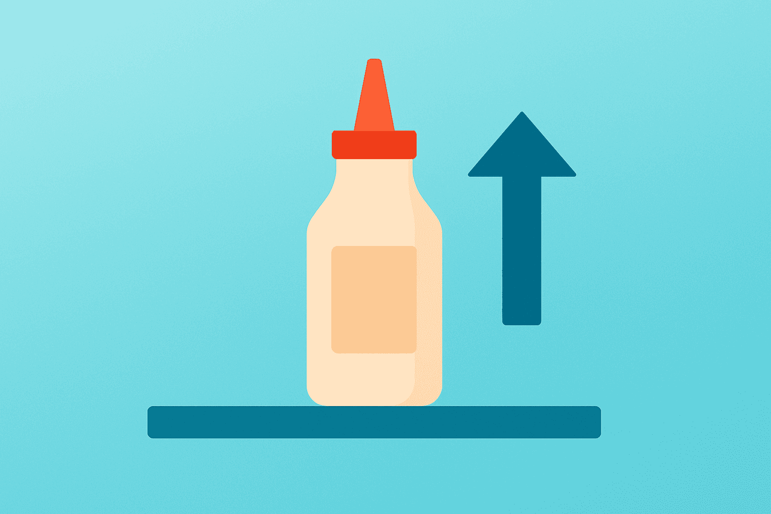 Stylized condiment bottle and shelf pod symbolizing Kraft Heinz earnings beat, lifted outlook and dividend focus.