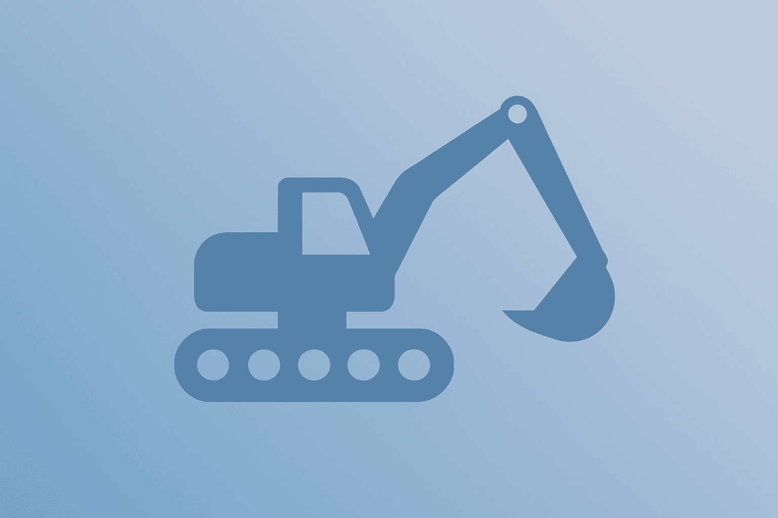 Flat vector of a mining shovel with retracted arm symbolizing BHP ends Anglo bid and the six-month takeover bar.