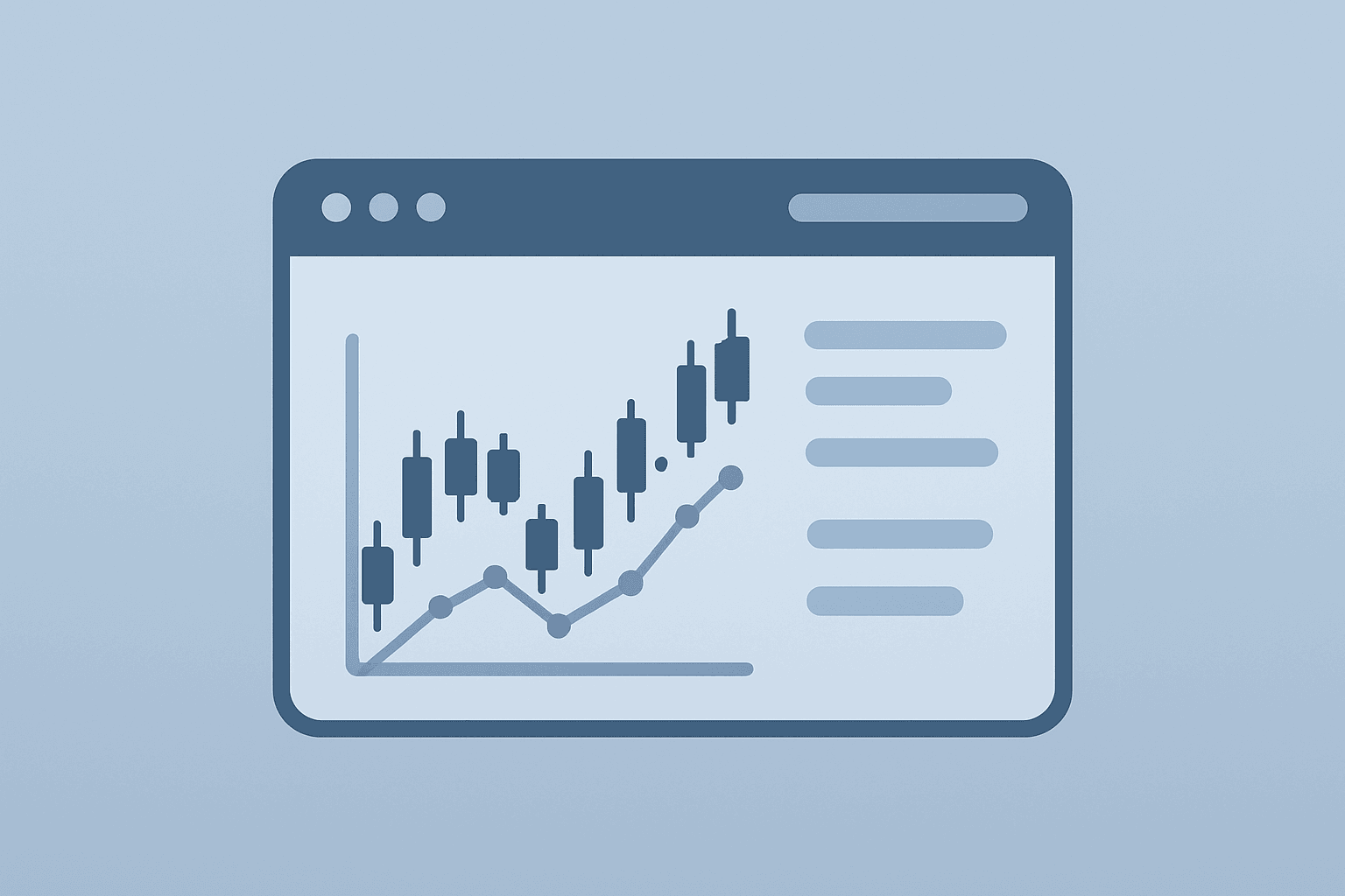 Flat vector trading terminal with order nodes on a smooth gradient slate-ice background for Webull Q2 earnings cover.