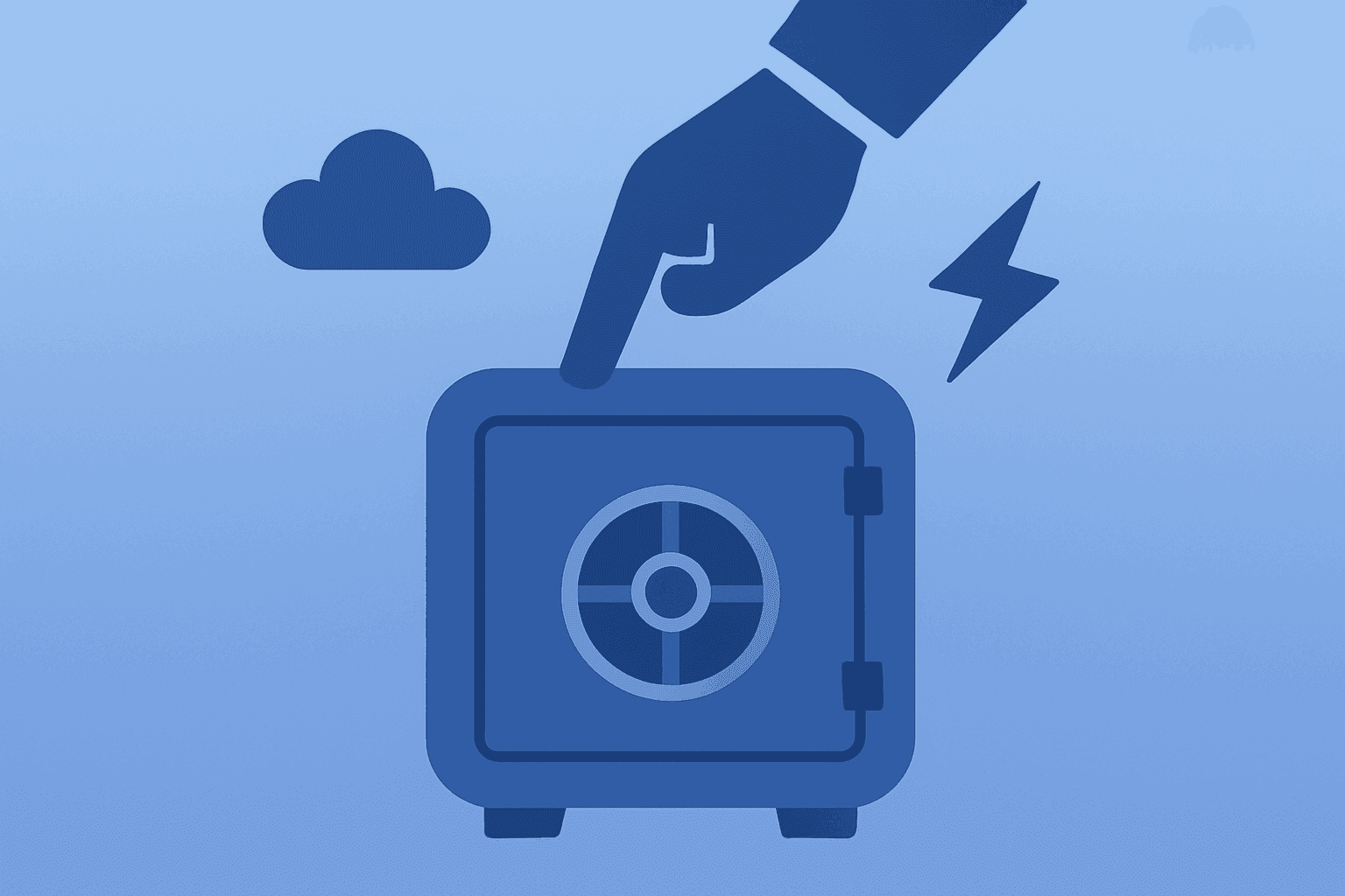 Flat-vector bank vault merging with a bank icon to represent UniCredit Commerzbank takeover and political push